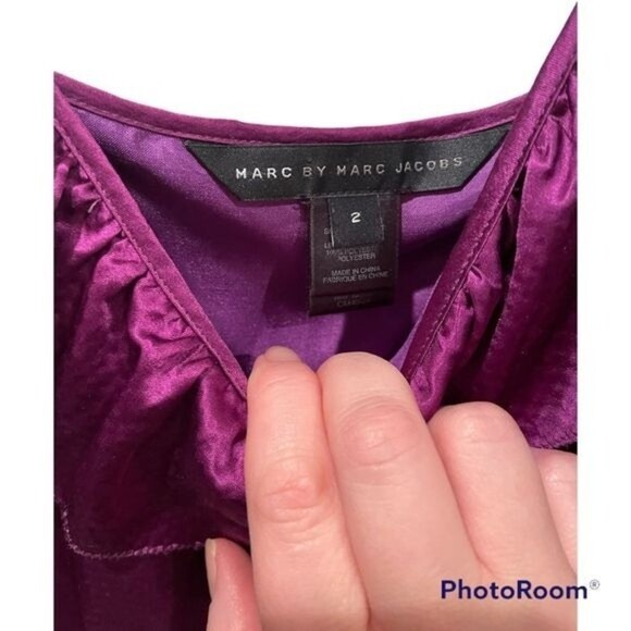 Marc by Marc Jacobs silk dress size 2 purple - Picture 4 of 4